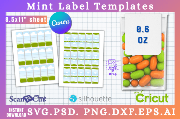 0.6oz Mint Label Sticker Templates for Clean Branding