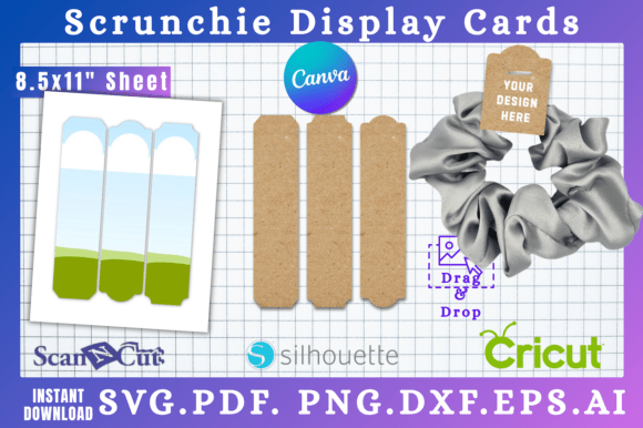3 Pc Scrunchie Tag SVG Templates 10: Instant Download for Makers