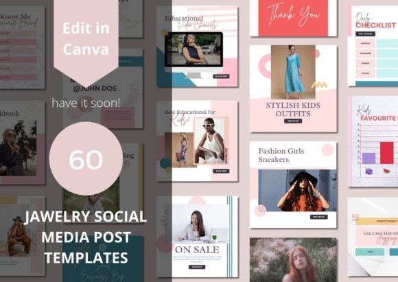 60 Jawelry Social Media Canva Templates for Your Brand