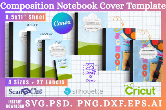 Composition Notebook Cover Templates 09: A Designer's Digital Canvas
