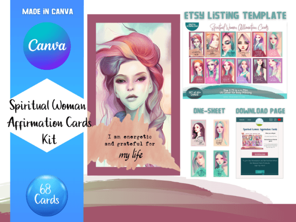 Elevate Your Brand with Spirit Affirmation Card Canva Templates