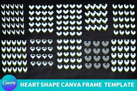 Heart Shape Canva Frame Templates V1: Design with Love