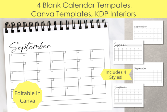 Streamline Your Publishing: 4 Blank Calendar Templates for Canva & KDP