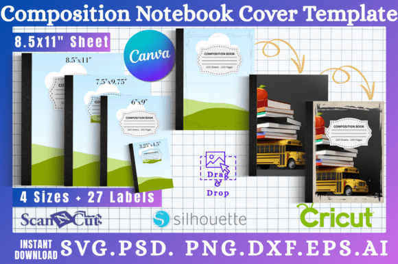 Transform Your Designs with Composition Notebook Cover Templates 04