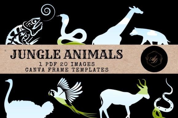 Transform Your Projects: 20 Jungle Animals Canva Frame Templates